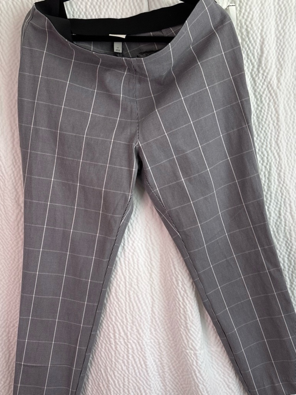 a new day Gray Windowpane Womens Stretch Dress Pants